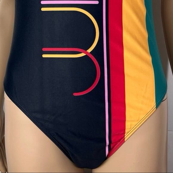 Juicy Couture One Shoulder Black Color Block One Piece Bathing Suit - Picture 6 of 13